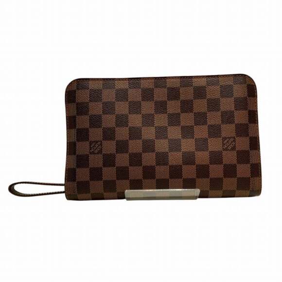 LOUIS VUITTON Authentic Brown Damier Clutch Bag